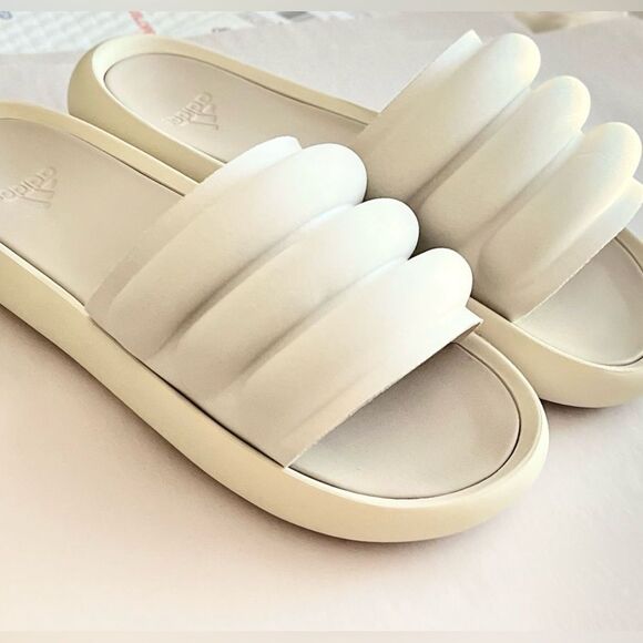 ADIDAS Adilette Zplaash Slides Women Size 10 Men Size 9 Beige Slip on Sandal NEW - Picture 4 of 9